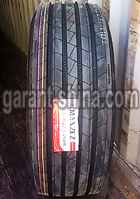 Maxzez MF156 (рулевая) 385/65 R22.5 160K 20PR - Фото протектора с этикеткой